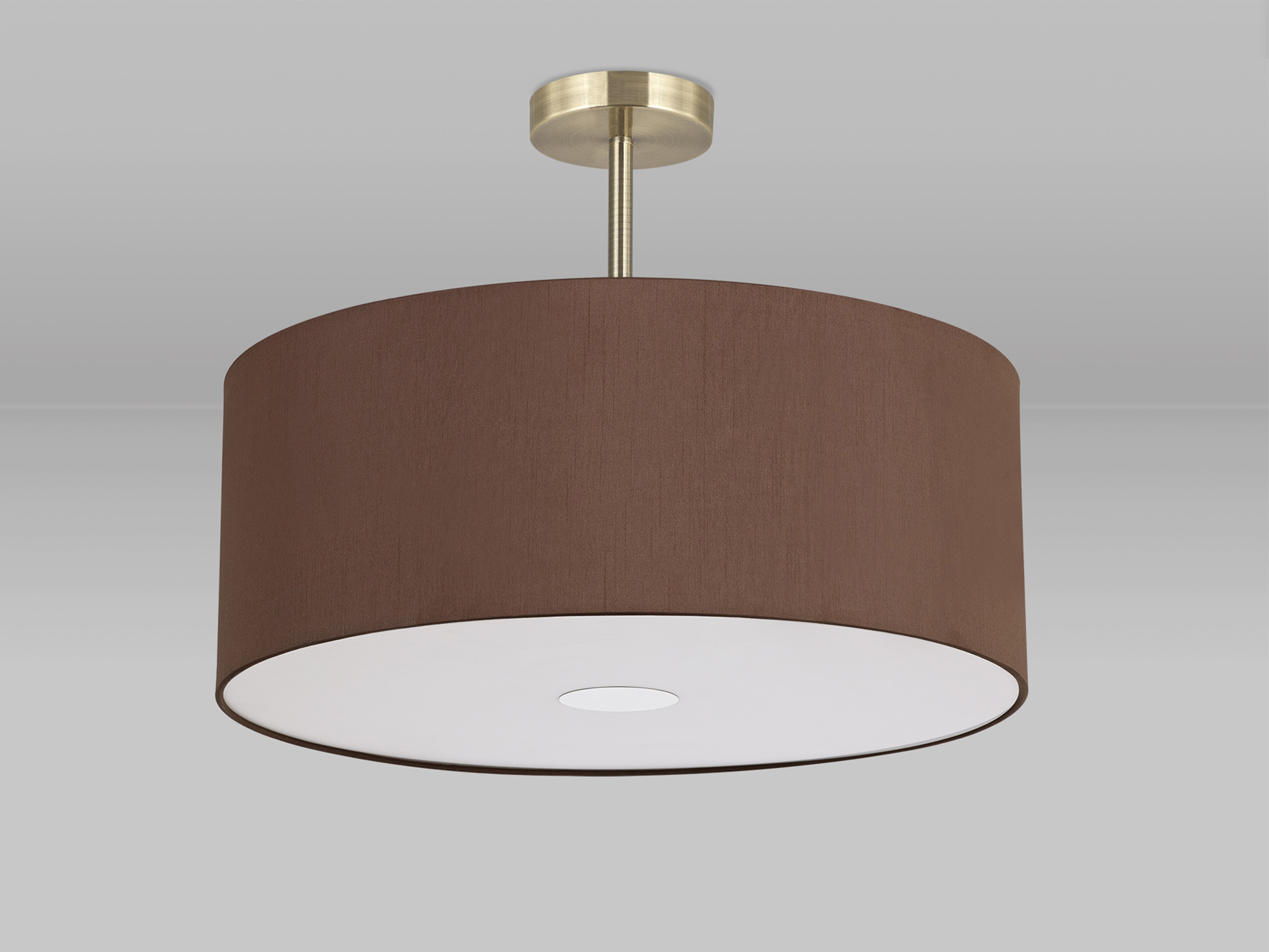 Baymont 50cm Semi Flush 3 Light Antique Brass, Raw Cocoa/Grecian Bronze, Frosted Diffuser DK0384  Deco Baymont AB RC
